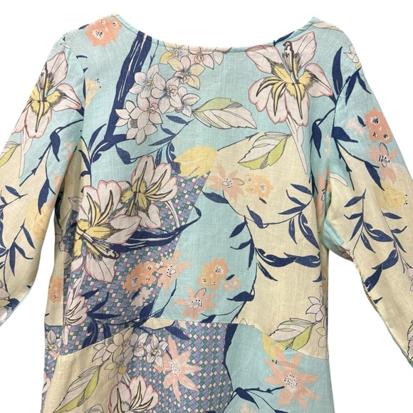 Malvin I Love Linen Floral Wedding Guest Shift Dress Short Size XL Resort Summer - Picture 4 of 11